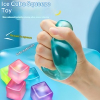 Jouet à presser en forme de cube de glace, transparent, en TPR, à remontée lente, jouet sensoriel anti-stress pour enfants et adultes