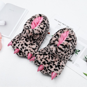 Autumn Winter Super Soft Crystal Cartoon <strong>Bear</strong> <strong>Claw</strong> <strong>Shoes</strong> Parent-Child Thickened Comfortable Plush Plastic All-inclusive Home - Product Image 4
