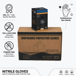 Extra Thick 10 Mil Nitrile <strong>Gloves</strong> Soft Waterproof Powder-Free Latex-Free High Elasticity Raised Diamond Grip Disposable Durable - Product Image 5