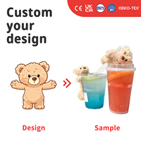 Porte-gobelet en peluche personnalisé OEM ODM, ours en peluche personnalisé, porte-boisson, mascotte, cadeau promotionnel, fabricant