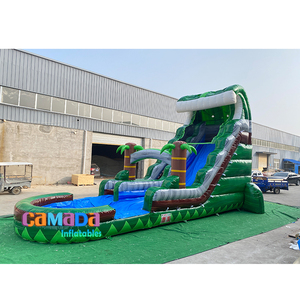 Tobogán de <span class=keywords><strong>piscina</strong></span>, parque acuático, toboganes de agua inflables comerciales verdes de mármol <span class=keywords><strong>para</strong></span> <span class=keywords><strong>comprar</strong></span> una casa de rebote de tobogán de agua grande - Product Image 2