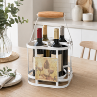 Porte-bouteilles à vin sur pied, organisateur de rangement multi-bouteilles pour comptoir et support de transport portable pour vin OEM ODM