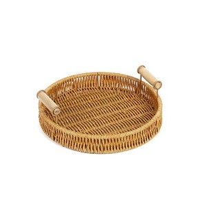 Cesta Redonda Clásica de Ratán PP Lacado, Tejida a Mano, Organizador de una Sola Pieza para Uso en Cocina y Hogar, Almacenamiento de <span class=keywords><strong>Vajilla</strong></span> y Alimentos - Product Image 1