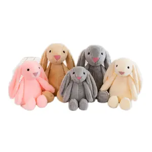 Ucuz uzun kulaklar dolması yumuşak peluş tavşan oyuncaklar renkli 30cm 40cm tavşan bunny süper yumuşak peluş oyuncak çocuklar için hediye