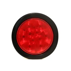 Truck Trailer Tail Light Hot Sale High Quality 12V/24V/10-30V 4 Inch Round 10 Piranha LED Truck Trailer Stop Turn Tail Lights With DOT SAE Certification