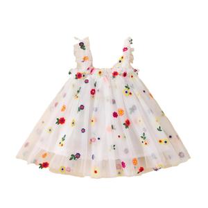 ホットセールファッションガールチュールプリントショートカジュアルドレス夏のかわいい幼児の女の子のドレス - Product Image 4