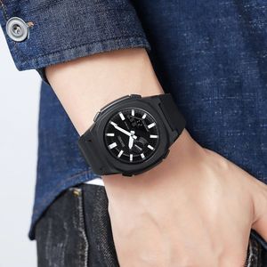 SKMEI 2091 Wrist <b>Watches</b> Dual Time Led Analog Waterproof Fashion Classic <b>Men</b> Silicone Strap Digital Sports Luminous Hands <b>Watch</b> - Product Image 2