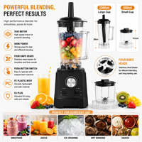 Blender 2-en-1 avec broyeur à sec, lame en acier inoxydable et protection contre la surchauffe, pour la préparation de smoothies à la maison