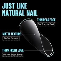 ZRKGEL – Nouveauté : 360 faux ongles en acrylique mat préformés, forme cercueil, couvrance totale, avec logo personnalisé, pour la conception des ongles.