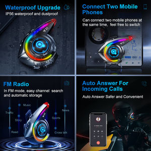 Y21 Bt Handsfree мотоциклетный шлем гарнитуры с IPX6 Водонепроницаемый и 800 мАч аккумулятор - Product Image 5