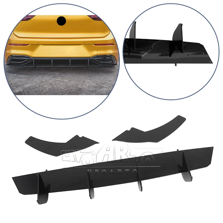 Goede Prestaties Auto-Onderdelen Abs Plastic Koolstofvezel Achterblad Diffuser Bumper Kit Met Achterzijde Splitters Voor Vw Golf 8 Mk8