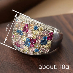 Anello con Gemme Colorate per Donne, Gioiello da Dito di Lusso alla Moda - Product Image 4