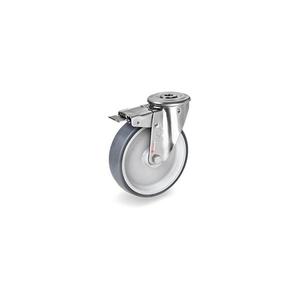 TELLURE ROTA - 718824 Roues en caoutchouc thermoplastique, centre en polypropylène, support pivotant avec trou de boulon type NLX avec blocage avant - Product Image 1