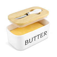 Boîte à fromage en céramique incassable de haute qualité, plateau de stockage étanche, récipient d'assiette, plat à beurre, couteau à friser avec couvercle