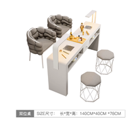 Table de Manucure Double Couche Effet Marbre Blanc, Facile à Nettoyer, Durable, Moderne et Élégante, avec Chaise – Offre Spéciale
