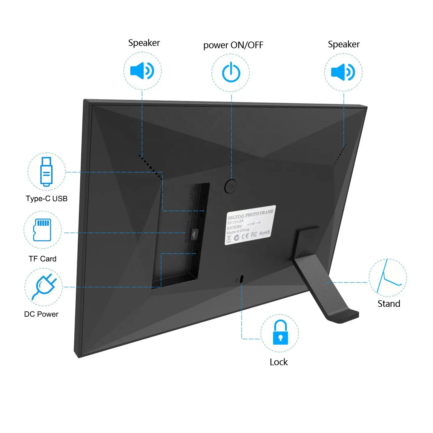 10.1 인치 WiFi 디지털 액자 터치 스크린 클라우드 스마트 사진 프레임 32GB 메모리, Uhale을 통해 즉시 사진 공유