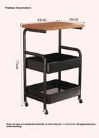 Table d'appoint à roulettes compacte en bois avec faible MOQ, roulettes universelles pour appartement locatif, dortoir, petit espace