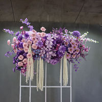 Fleurs artificielles en soie dégradé violet-rose, direct usine, pour mariage, Pâques, centre de table, chemin de table, arrangement d'arche, ensemble photo