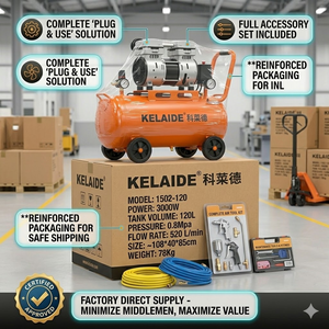 เครื่องอัดอากาศแบบลูกสูบ KELAIDE 120 ลิตร 3000 วัตต์ 0.8 เมกะปาสคาล แบบตั้งพื้นสำหรับอุตสาหกรรม ใช้ไฟฟ้ากระแสสลับ รุ่นแรงดันสูง - Product Image 3