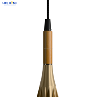 Lampe suspendue d'hôtel de luxe nordique pour bar îlot de cuisine 10w 20w 30w or noir ruban lustre Led suspension