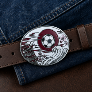 En stock: Hebilla de cinturón de aleación de zinc con temática de fútbol, soporte para cerveza, hebilla metálica, venta al por mayor, regalo para aficionados al fútbol, múltiples diseños, a granel - Product Image 1
