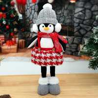 Figurines de pingouins tricotés debout pour filles et garçons, décoration de table pour Noël, hiver, cheminée, fête, cadeau