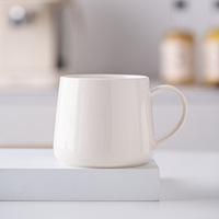 Tasses à café nordiques en céramique artisanale, 12 oz, avec anse, forme poire, en grès noir mat ou porcelaine blanche brillante, style minimaliste
