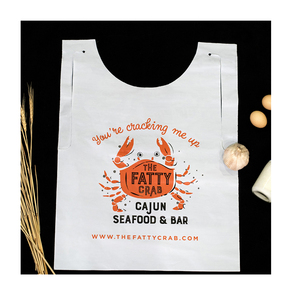 Custom Waterproof Plastic Adult Disposable Bibs Funny Apron For Seafood Crab Adult Bib
