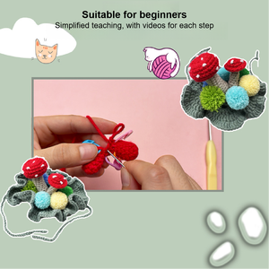 Kit de <span class=keywords><strong>crochet</strong></span> DIY <span class=keywords><strong>en</strong></span> laine, ensemble de tricot, chapeau de champignon amusant <span class=keywords><strong>en</strong></span> forme de dessin animé, costume de <span class=keywords><strong>crochet</strong></span>, cache-cou et oreilles <span class=keywords><strong>en</strong></span> tricot, cache-cou tricoté pour chat - Product Image 3