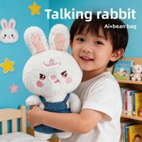 Jouet en peluche intelligent AI parlant, lapin, poupée en tissu, cadeau d'anniversaire pour filles et garçons, polyester, 29,5 cm