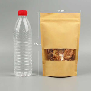 Túi bao bì Kraft phân hủy sinh học đứng lên Túi Ziplock thực phẩm túi giấy nhỏ màu nâu có cửa sổ - Product Image 6