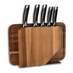 Juego de Tablas de Queso Ecológicas de Madera de Acacia al por Mayor con Cortador de Alambre y 4 Cuchillos de Acero Inoxidable Duraderos para Charcutería y Uso Doméstico - Product Image 5