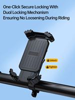 Support de téléphone pour vélo anti-vibrations enveloppé de silicone, support de téléphone portable à clipser sur le guidon pour vélo et moto