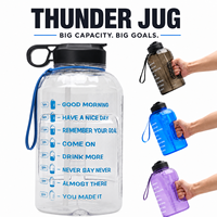 Bouteille d'eau motivante de 1 gallon avec marqueur de temps, paille et poignée, grande capacité de 128 oz en PETG, gourde de sport