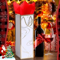 Sacs cadeaux en papier couché avec poignée, imprimés à la feuille d'or, nouveau design, personnalisés, pour emballage de vin, vente en gros d'usine