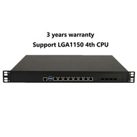 Appareil de sécurité 1U Pro Homelab 8x2.5GbE Intel Core I7 LGA1150 PfSense OPNsense VLAN Lab VPN Gateway pour tests MSP OEM ODM