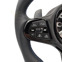Volant en cuir pleine fleur à fond plat avec garniture noire pour BMW Série G G11 G12 G20 G21 G22 G30 M2 G87 M3 G80 M4 G82 G05 G06