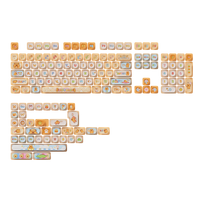 Ensemble de touches de clavier Akko Capybara Pudding 140 touches, transparentes sur 4 côtés, PBT, teinture par sublimation