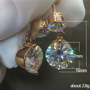 Orecchini pendenti rotondi in cristallo per donna, eleganti accessori moda per feste e uso quotidiano - Product Image 5