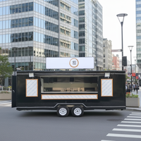 Camions de restauration mobiles de haute qualité en acier inoxydable approuvés DOT/CE, 16 pieds, remorque de traiteur BBQ, porche carré, chariot de restauration rapide, chariot à hot-dogs