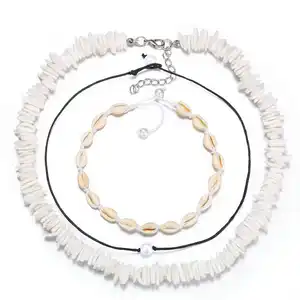 波西米亚热带夏威夷海滩芯片贝壳冲浪项链项链珠宝为妇女男士