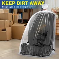 Sacs de rangement en plastique extra larges transparents et robustes avec soufflets latéraux en LDPE 2 mil pour sièges de voiture, valises, poussettes 40'' x 58''