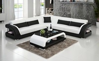 Ensemble de canapé sectionnel en cuir moderne en forme de L de haute qualité en cuir véritable pour meubles de salon à la maison