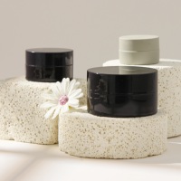 Pot à gel pour ongles en PP noir, rond et droit, 5g 15g 30g, pot vide pour crème, récipient pour gel de peinture avec spatule, personnalisable OEM