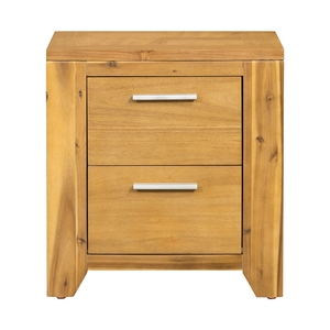 Wood Nightstand 20.7x15.4x22 Inches Two <b>Drawer</b> <b>Storage</b> Unit Bedroom Furniture - Product Image 1