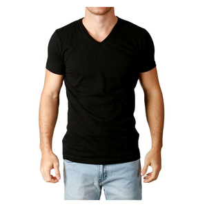 Proveedor de China al por mayor, camisetas con <span class=keywords><strong>cuello</strong></span> en <span class=keywords><strong>V</strong></span>, Camiseta básica en blanco para hombre, camisetas personalizadas Unisex, 100% algodón - Product Image 6