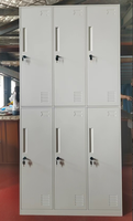 Armoire de rangement en acier à 6 portes, casier métallique pour employés, idéal pour les gymnases, les écoles, les usines et les vestiaires du personnel