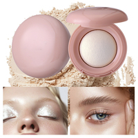 Palette de Contour Naturel Éclatant en Poudre Pressée Scintillante Rose, Maquillage Visage Imperméable Longue Durée, Vente en Gros