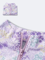 Ensemble respirant imprimé transfrontalier à séchage rapide et anti-plis : Veste zippée, soutien-gorge de sport et leggings (trois pièces)