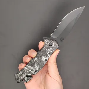 Cinto de sobrevivência cortador/disjuntor de vidro 3Cr13 lâmina faca de bolso dobrável multiferramenta de acampamento ao ar livre faca tática de aço inoxidável